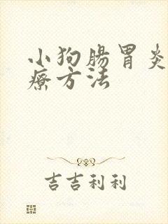 小狗肠胃炎的治疗方法