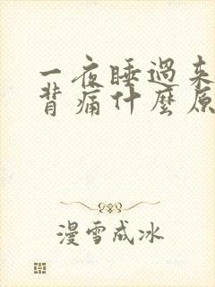 一夜睡过来腰酸背痛什么原因封面