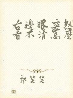 右边眼突然模糊看不清怎么回事