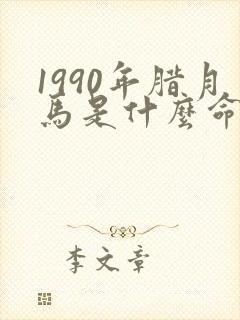 1990年腊月马是什么命男