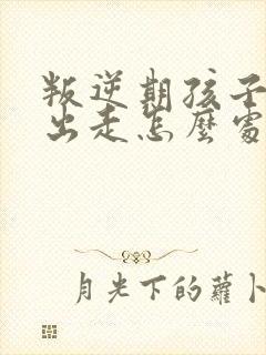 叛逆期孩子离家出走怎么处理