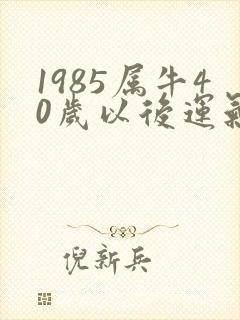 1985属牛40岁以后运气