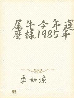 属牛今年运气怎么样1985年封面