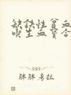 缺铁性贫血可以吃生血宝合剂吗封面