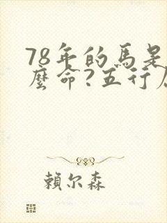 78年的马是什么命?五行属性