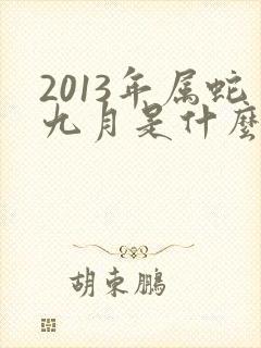 2013年属蛇九月是什么命