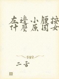 左边小腹按压痛什么原因女性