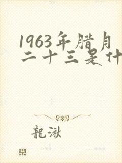 1963年腊月二十三是什么命