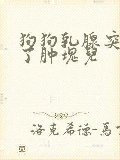 狗狗乳腺突然长了肿块儿