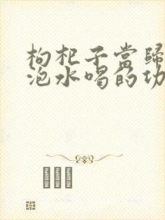 枸杞子当归红枣泡水喝的功效