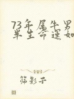 73年属牛男后半生命运如何