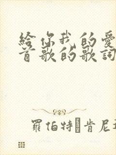 给你我的爱是哪首歌的歌词