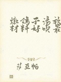 炖鸽子汤放什么材料好吃最补气血封面