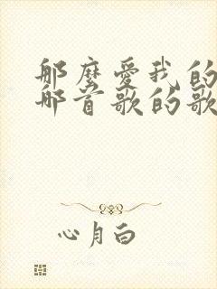 那么爱我的你是哪首歌的歌词