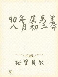 90年属马农历八月初二命如何