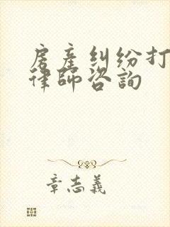 房产纠纷打官司律师咨询