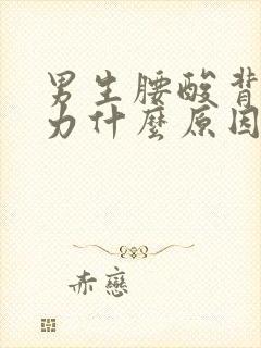 男生腰酸背痛乏力什么原因怎么调理