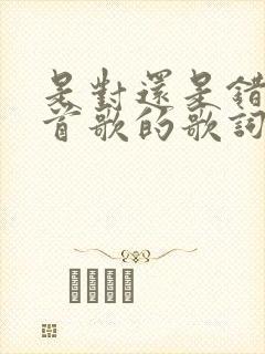 是对还是错是哪首歌的歌词