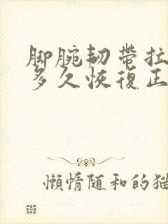脚腕韧带拉伤要多久恢复正常封面