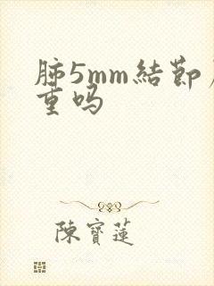 肺5mm结节严重吗