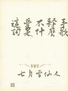 这爱不释手的歌词是什么歌