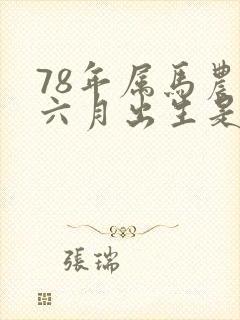 78年属马农历六月出生是什么命