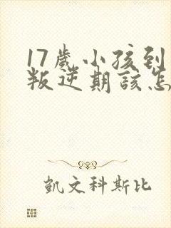 17岁小孩到了叛逆期该怎么教育封面