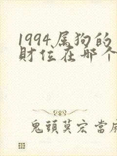 1994属狗的财位在哪个方向