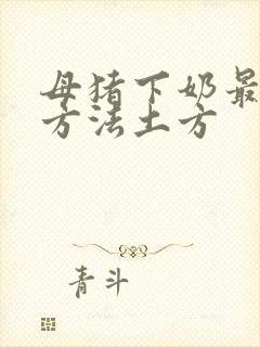 母猪下奶最快的方法土方