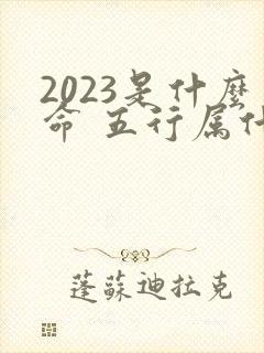 2023是什么命 五行属什么
