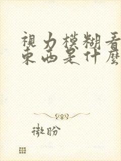 视力模糊看不清东西是什么原因