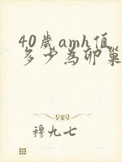 40岁amh值多少为卵巢功能减退