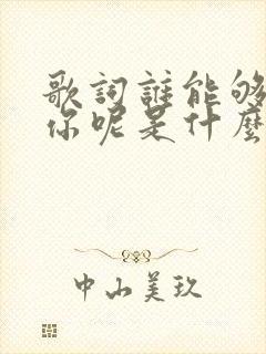 歌词谁能够代替你呢是什么歌