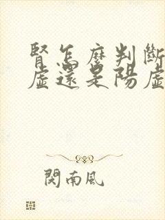 肾怎么判断是阴虚还是阳虚