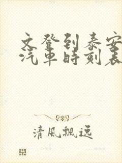 文登到泰安长途汽车时刻表