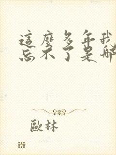 这么多年我还是忘不了是哪首歌歌词