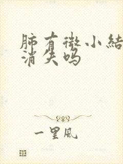 肺有微小结节会消失吗