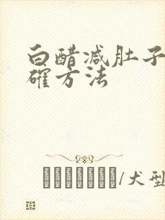 白醋减肚子的正确方法