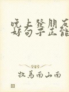 晚上发朋友圈的好句子正能量短句