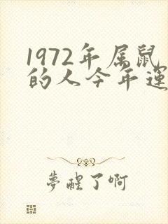 1972年属鼠的人今年运气怎么样