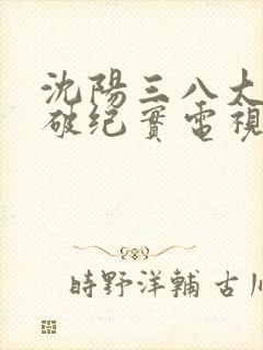 沈阳三八大案侦破纪实电视剧