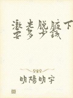 激光脱腋下毛需要多少钱