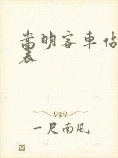 嵩明客车站时刻表