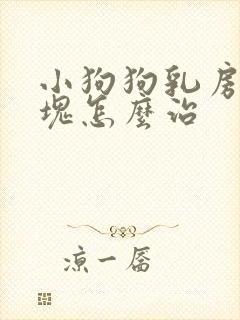 小狗狗乳房有硬块怎么治