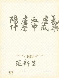 阳虚血虚气虚吃什么中成药