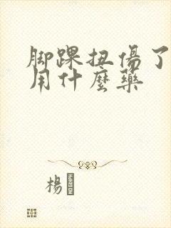 脚踝扭伤了肿了用什么药封面