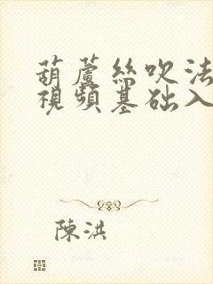 葫芦丝吹法教学视频基础入门