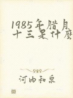1985年腊月十三是什么命