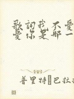 歌词我不爱你谁爱你是哪一首歌