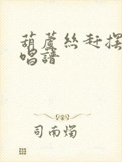 葫芦丝赶摆教学唱谱封面
